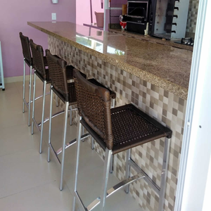 Banqueta para Bancada de Cozinha em Alumínio e Fibra Sintética Modelo Áscoli