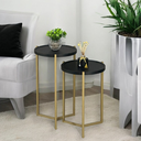 Ver imagem 4 de Mesa Auxiliar Apoio Lateral Redonda Sofá Sala Estar Centro:preto Fosco