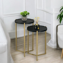 Ver imagem 2 de Mesa Auxiliar Apoio Lateral Redonda Sofá Sala Estar Centro:preto Fosco