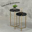 Ver imagem 5 de Mesa Auxiliar Apoio Lateral Redonda Sofá Sala Estar Centro:preto Fosco