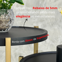 Ver imagem 3 de Mesa Auxiliar Apoio Lateral Redonda Sofá Sala Estar Centro:preto Fosco