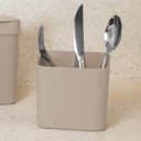 Ver imagem 7 de Kit Lixeira 4,7L Escorredor de Talheres Dispenser Detergente Cozinha Bege