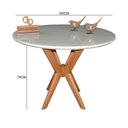 Ver imagem 3 de Mesa Jantar Pandora Tampo Redondo Laca com Vidro 100cm Off White