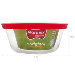 Pote Redondo De Vidro 600ml Pequeno com Tampa Plástica Facilitá Marinex - 3