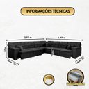 Ver imagem 2 de Sofá Magno 3.97x3.97m de Canto, Retrátil e Reclinável - Preto
