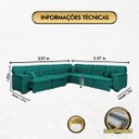 Ver imagem 2 de Sofá Magno 3.97x3.97m de Canto, Retrátil e Reclinável - Verde