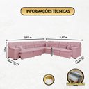 Ver imagem 2 de Sofá Magno 3.97x3.97m de Canto, Retrátil e Reclinável - Rosê