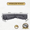 Ver imagem 2 de Sofá Magno 3.97x3.97m de Canto, Retrátil e Reclinável - Chumbo