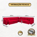 Ver imagem 2 de Sofá Magno 3.97x3.97m de Canto, Retrátil e Reclinável - Vermelho