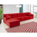 Ver imagem 3 de Sofá Orlando 4.20x2.10m com Chaise, Retrátil e Reclinável - Vermelho