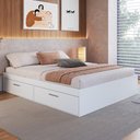 Ver imagem 3 de Cama Queen com Baú 4 Portas para Colchão 198x158cm Multimóveis Cr40133 Branco