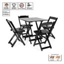 Ver imagem 2 de Jogo de Mesa 70x70 c/4 Cadeiras com Furo para Ombrelone Preto - m.B Móveis