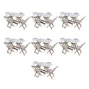 Ver imagem 1 de Kit 7 Conjuntos De Mesa Dobravel Com 4 Cadeiras De Madeira 120X70 Para Restaurante E Bar - Sem Pintu
