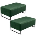 Ver imagem 1 de Kit 02 Puff Decorativo Para Sala De Estar Cléo W01 Base de Ferro 90cm Facto Verde Musgo - Lyam