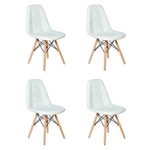 Kit 4 Cadeiras Eames Dsw Botonê - Branca