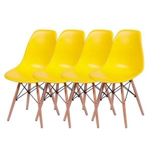 Kit 4 Cadeiras Eames Dsw - Amarelo