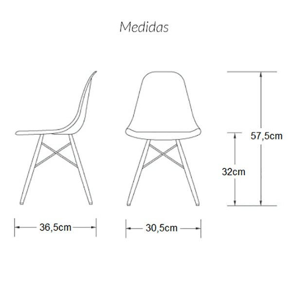 Kit 4 Cadeiras Eames Dsw - Fendi - 1