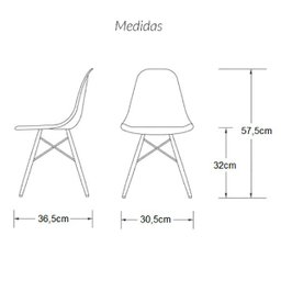 Kit 4 Cadeiras Eames Dsw Botonê - Fendi - 2