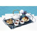 Ver imagem 5 de Bandeja para café da manhã em vidro refletivo cinza 8mm temperado 40cmx26cm Aquabox