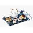 Ver imagem 1 de Bandeja para café da manhã em vidro refletivo cinza 8mm temperado 40cmx26cm Aquabox