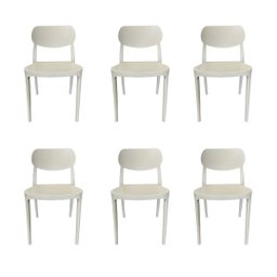 Kit 6 Cadeiras Nanna Empilhável em Polipropileno – Design Moderno para Sala, Cozinha ou Escritório - - 1