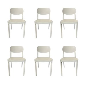 Kit 6 Cadeiras Nanna Empilhável em Polipropileno – Design Moderno para Sala, Cozinha ou Escritório -
