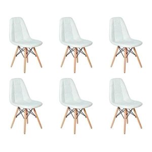 Kit 6 Cadeiras Eames Dsw Botonê - Branca