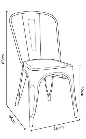 Kit 4 Cadeiras Tolix - Preta - 1