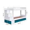 Cama Beliche Solteiro com 05 Nichos e 02 Colchões Branco Azul Decker Shop Jm - 3