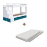 Cama Beliche Solteiro com 05 Nichos e 02 Colchões Branco Azul Decker Shop Jm - 5