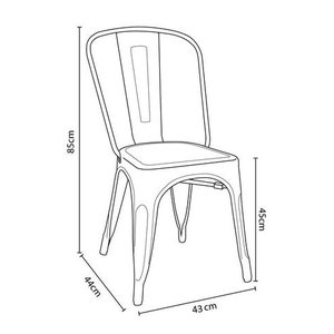Kit 4 Cadeiras Tolix - Vermelha