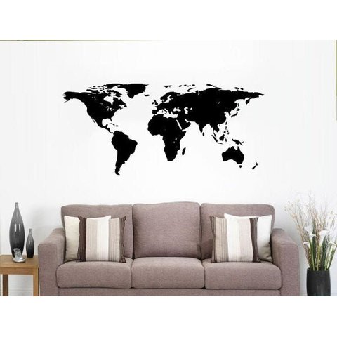 Adesivo Decorativo para Parede Mapa Mundi 1,20 X 0,58m