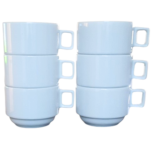 Jogo 6 Xicaras Café/chá Hotel 200ml Empilháveis-porcelana(2)