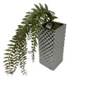 Ver imagem 3 de Vaso alto prata trabalhado com planta artificial caída