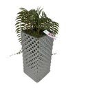 Ver imagem 2 de Vaso alto prata trabalhado com planta artificial caída