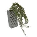 Ver imagem 4 de Vaso alto prata trabalhado com planta artificial caída