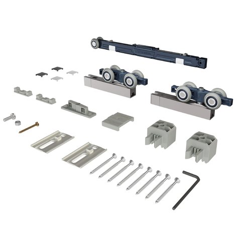 Kit para Porta de Correr RO75V FE9009 Or Comfort Duo 15-80kg 1 Porta Madeira Rometal Unitário
