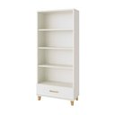 Ver imagem 2 de Estante Sala 77cm Prateleiras e Gaveta Dalla Costa 100% Mdf Cor:off White