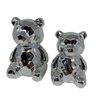 Kit decorativo urso 3D grande e pequeno na cor prata - 4