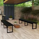 Ver imagem 1 de Conjunto de Banco Retangular com Estrutura de Ferro Estilo Industrial Áreas Externas e Internas:pret