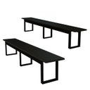 Ver imagem 6 de Conjunto de Banco Retangular com Estrutura de Ferro Estilo Industrial Áreas Externas e Internas:pret