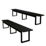 Conjunto de Banco Retangular com Estrutura de Ferro Estilo Industrial Áreas Externas e Internas:pret - 6