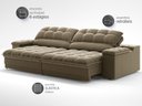 Ver imagem 5 de Sofá com Porta Copos e Carregador Usb Ret Rec Luke 2,50m Veludocristal Castor - Netsofas
