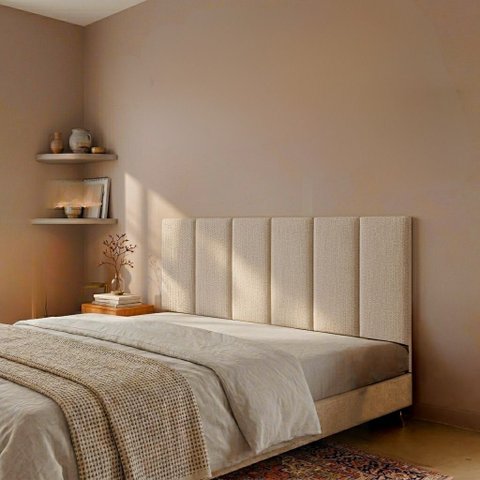 Cabeceira Modulada Alicia 6 Módulos Casal/Queen 100% MDF Linho Premium