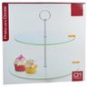 PRATO DUPLO DE VIDRO PARA DOCES SUPORTE DE 2 ANDARES PARA DOCINHOS BOLO CUPCAKE COZINHA CONFEITARIA  - 2