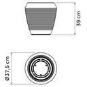 Ver imagem 3 de Kit 2 Vasos Decorativo Egípcio Flor 39cm Tramontina Polietileno Granito Areia Jardim Varanda
