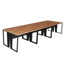 Ver imagem 3 de Mesa Trabalho Escritório 6 Pessoas 360cm Pé Metal F5 Office Cor:nogal com Preto