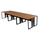 Ver imagem 6 de Mesa Trabalho Escritório 6 Pessoas 360cm Pé Metal F5 Office Cor:nogal com Preto