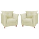 Ver imagem 1 de Kit 2 Poltronas Isa Luxuosa para Recepção e Escritório Advocacia - Sv Decor:bege