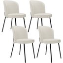 Ver imagem 1 de Kit 4 Cadeiras Sala de Jantar Estofada Gavi L02 Linho Champagne - Lyam Decor